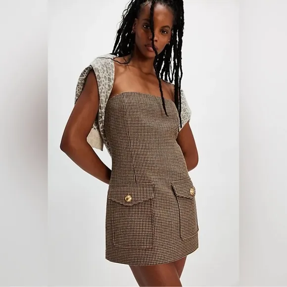 Ronny Kobo Taren Dress In Solid BrownNWT$159 $568
