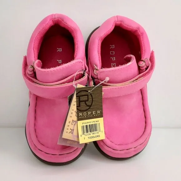 'ROPER' 'CHUKKA' MOCCASIN 'PETAL PINK'  VELCRO WRAP ANKLE HIGH SHAFT BOOTS
