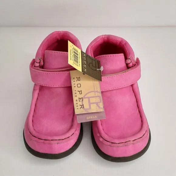 'ROPER' 'CHUKKA' MOCCASIN 'PETAL PINK'  VELCRO WRAP ANKLE HIGH SHAFT BOOTS