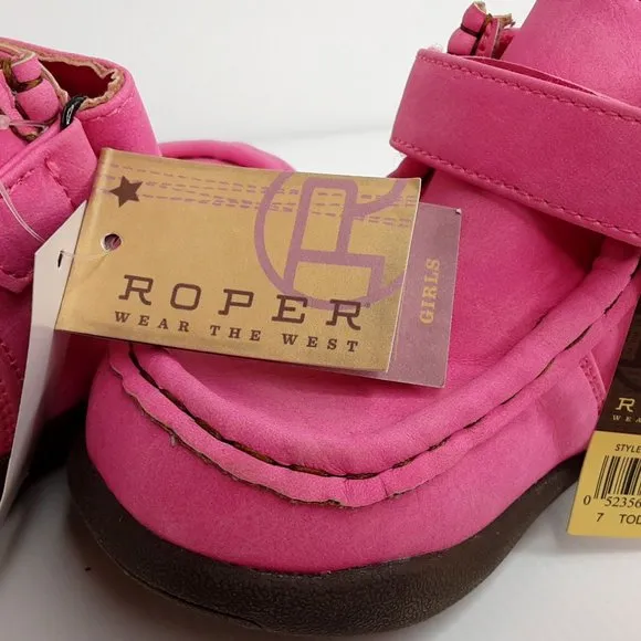 'ROPER' 'CHUKKA' MOCCASIN 'PETAL PINK'  VELCRO WRAP ANKLE HIGH SHAFT BOOTS