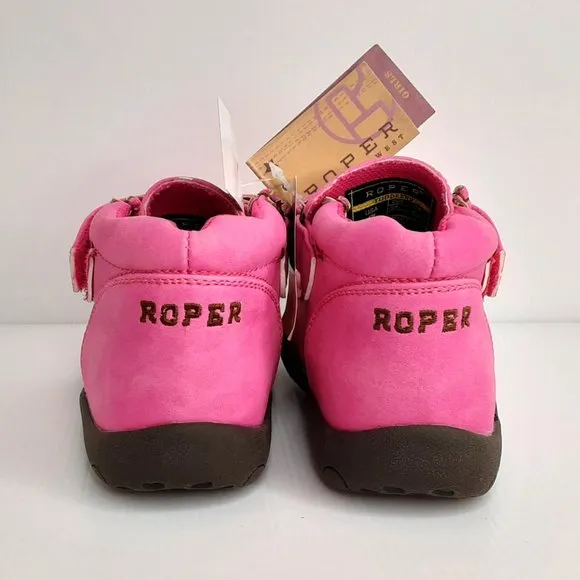 'ROPER' 'CHUKKA' MOCCASIN 'PETAL PINK'  VELCRO WRAP ANKLE HIGH SHAFT BOOTS
