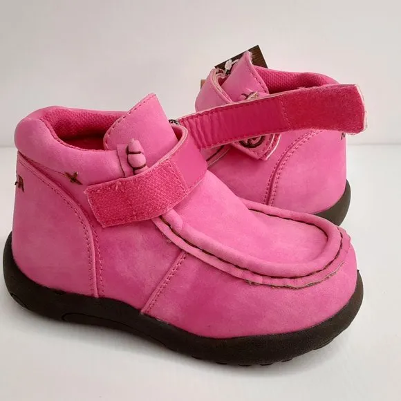 'ROPER' 'CHUKKA' MOCCASIN 'PETAL PINK'  VELCRO WRAP ANKLE HIGH SHAFT BOOTS