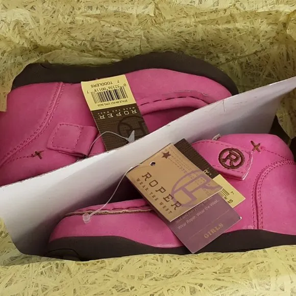 'ROPER' 'CHUKKA' MOCCASIN 'PETAL PINK'  VELCRO WRAP ANKLE HIGH SHAFT BOOTS