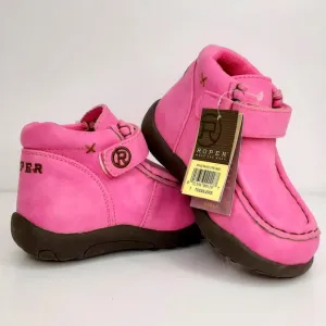 'ROPER' 'CHUKKA' MOCCASIN 'PETAL PINK'  VELCRO WRAP ANKLE HIGH SHAFT BOOTS