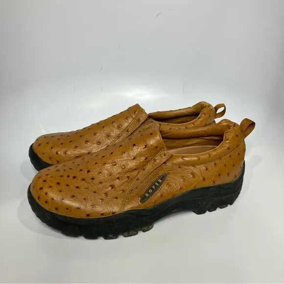 Roper Cotter Ostrich print casual loafers slip on sneakers size men’s 10.5