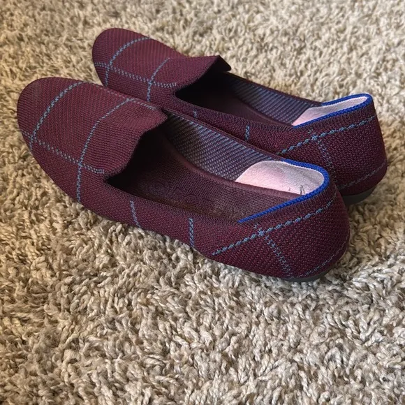 Rothy’s 7 The Plaid Grid Slip On Loafer in Burgundy