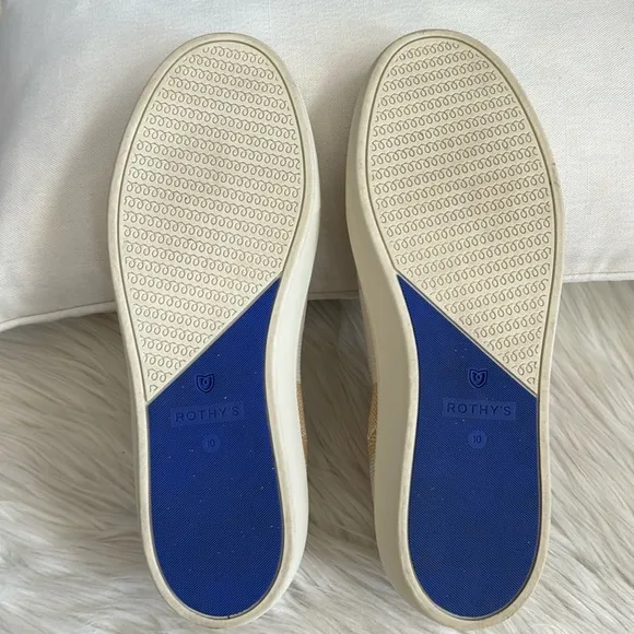 Rothy's Birch Stripe Neutral Slip-On Sneakers Size 10