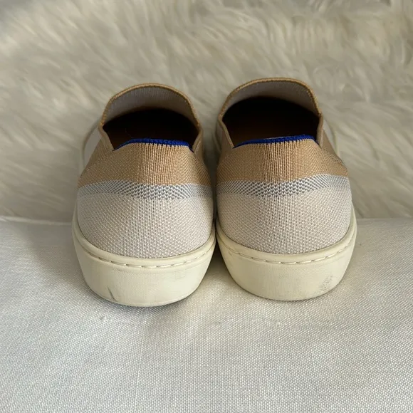 Rothy's Birch Stripe Neutral Slip-On Sneakers Size 10