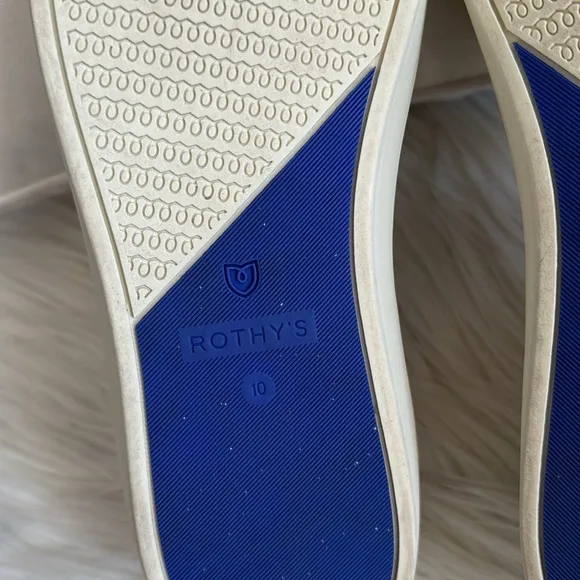 Rothy's Birch Stripe Neutral Slip-On Sneakers Size 10