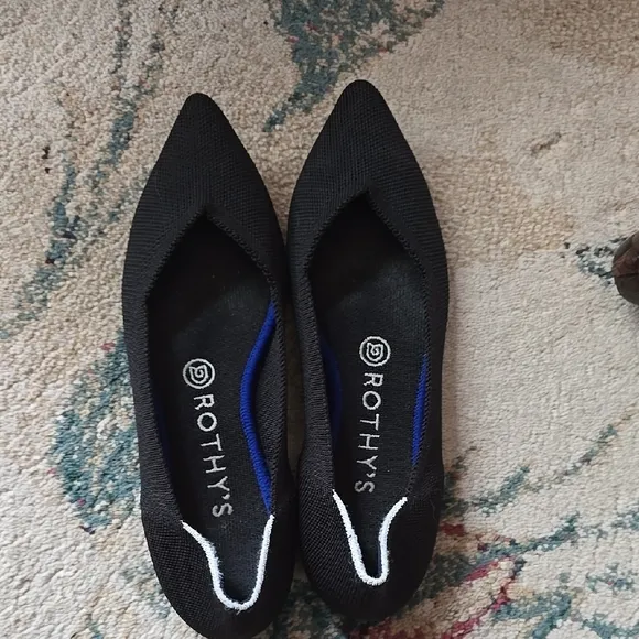 Rothy's Black Flats Elegant Minimalist Design