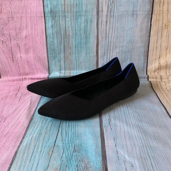 Rothy's Black Flats Sleek Minimalist Design