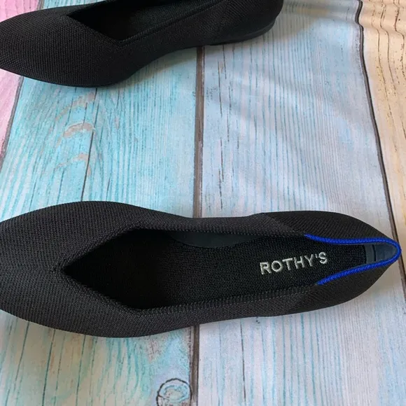 Rothy's Black Flats Sleek Minimalist Design