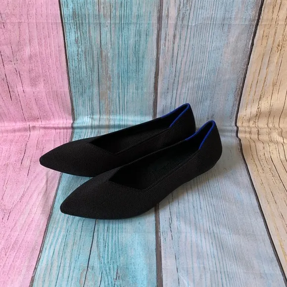 Rothy's Black Flats Sleek Minimalist Design