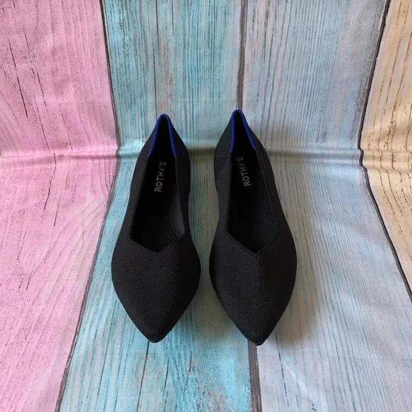Rothy's Black Flats Sleek Minimalist Design