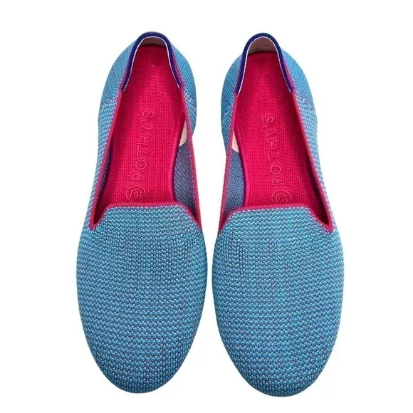Rothy's Blue Bell Triple Stitch Loafers Size 10