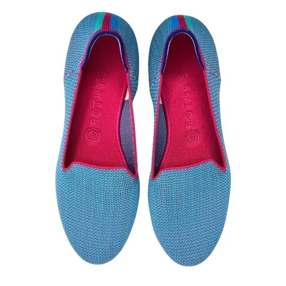 Rothy's Blue Bell Triple Stitch Loafers Size 10