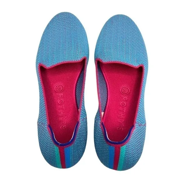 Rothy's Blue Bell Triple Stitch Loafers Size 10