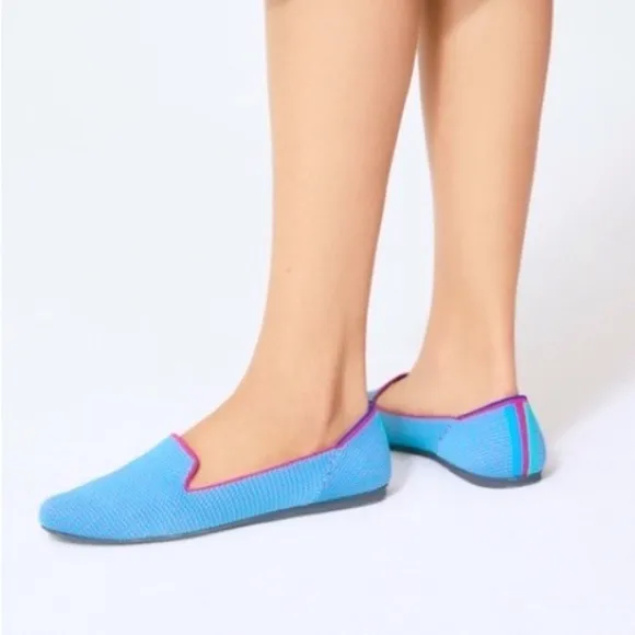 Rothy's Blue Bell Triple Stitch Loafers Size 10