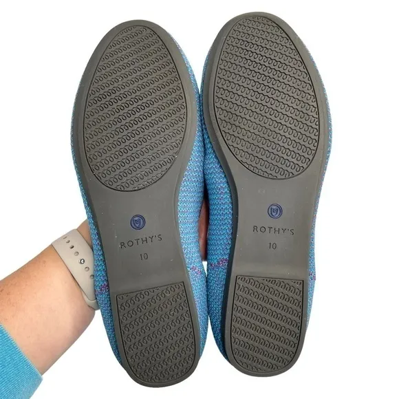 Rothy's Blue Bell Triple Stitch Loafers Size 10