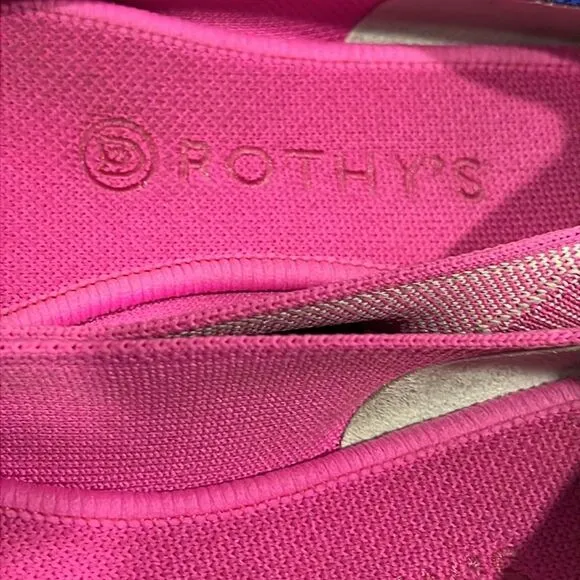 🔥 ROTHY’S Flats Square Toe Slipper Loafers -RETIRED Strawberry Ice Color -Sz 8.