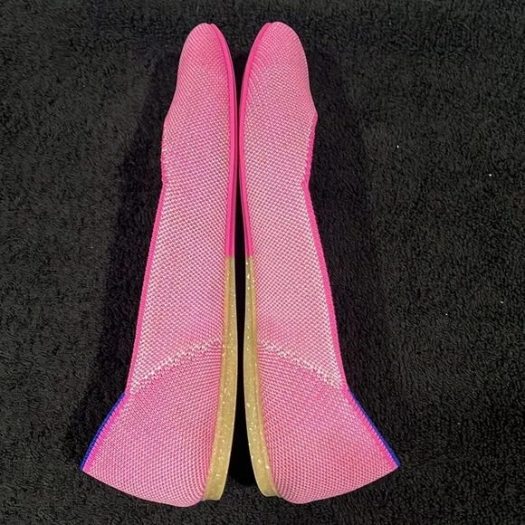 🔥 ROTHY’S Flats Square Toe Slipper Loafers -RETIRED Strawberry Ice Color -Sz 8.
