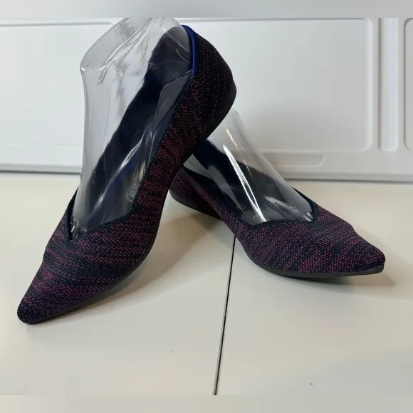 Rothy’s Flats The Point Flats II Retired Magenta Heather SZ 6.5 LIKE NEW!