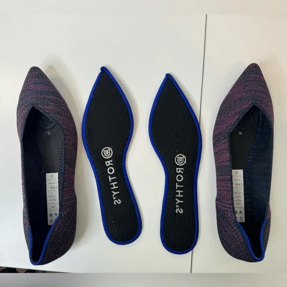 Rothy’s Flats The Point Flats II Retired Magenta Heather SZ 6.5 LIKE NEW!