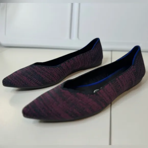 Rothy’s Flats The Point Flats II Retired Magenta Heather SZ 6.5 LIKE NEW!