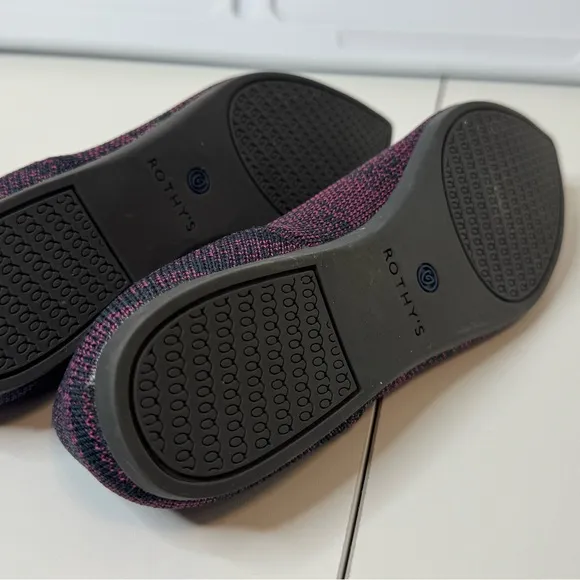 Rothy’s Flats The Point Flats II Retired Magenta Heather SZ 6.5 LIKE NEW!