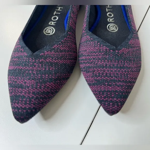 Rothy’s Flats The Point Flats II Retired Magenta Heather SZ 6.5 LIKE NEW!
