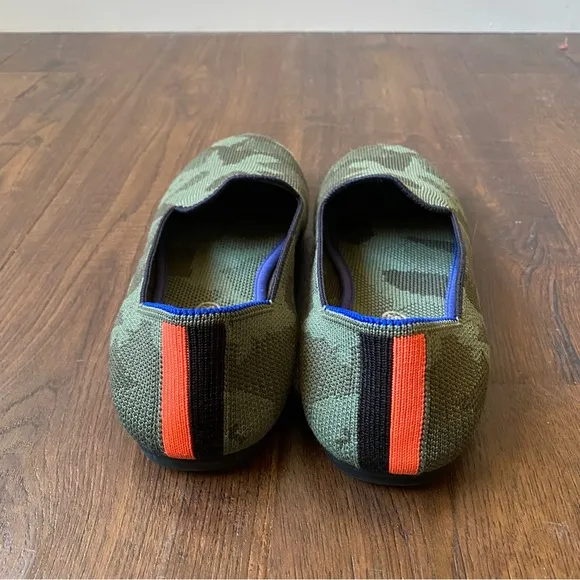 Rothy's Girls Olive Camo Loafer Knit Flat Slip on Green Camouflage SZ 4