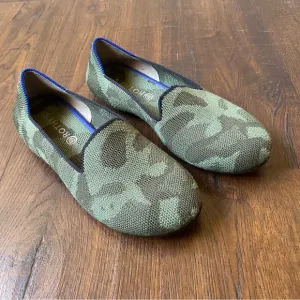 Rothy's Girls Olive Camo Loafer Knit Flat Slip on Green Camouflage SZ 4
