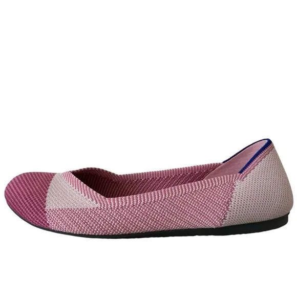 ROTHY’S Limited Edition Pink Cap Toe Breast Cancer Awareness Flats Sz 8.5