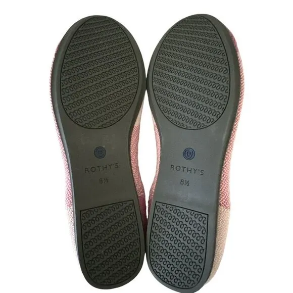 ROTHY’S Limited Edition Pink Cap Toe Breast Cancer Awareness Flats Sz 8.5