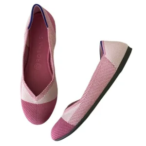ROTHY’S Limited Edition Pink Cap Toe Breast Cancer Awareness Flats Sz 8.5