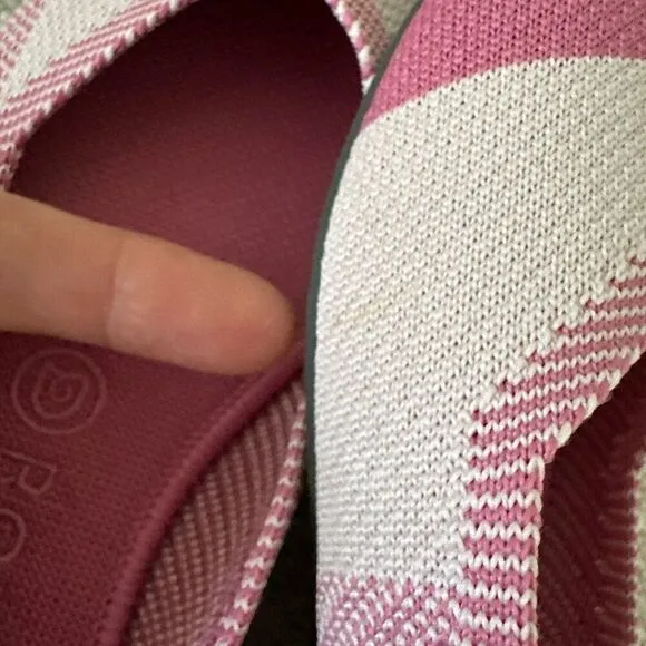 ROTHY’S Limited Edition Pink Cap Toe Breast Cancer Awareness Flats Sz 8.5