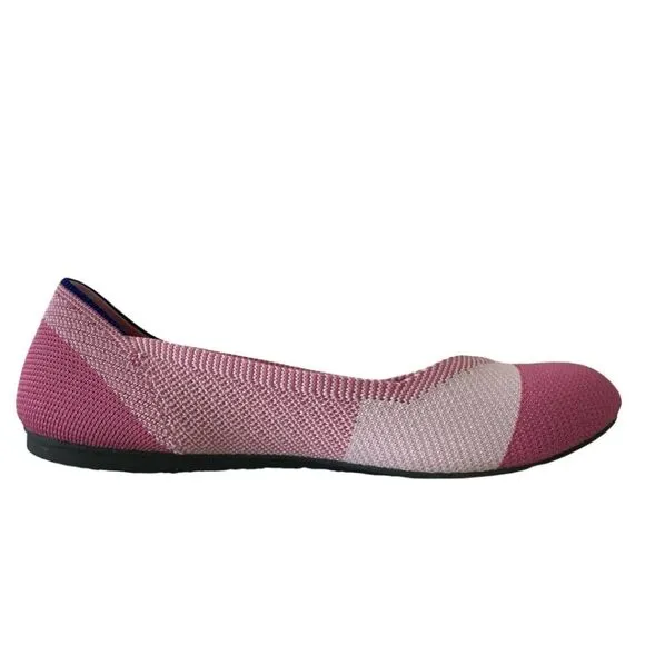 ROTHY’S Limited Edition Pink Cap Toe Breast Cancer Awareness Flats Sz 8.5