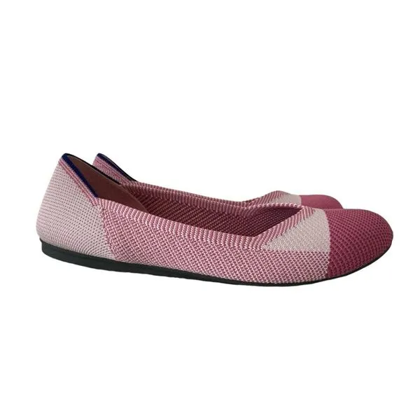 ROTHY’S Limited Edition Pink Cap Toe Breast Cancer Awareness Flats Sz 8.5