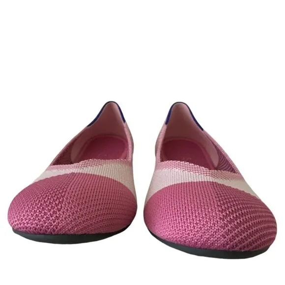 ROTHY’S Limited Edition Pink Cap Toe Breast Cancer Awareness Flats Sz 8.5