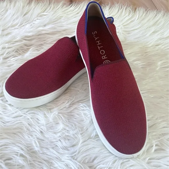 Rothy’s Maroon Burgundy Garnet Slip on Classic Sneaker Flats 8.5​