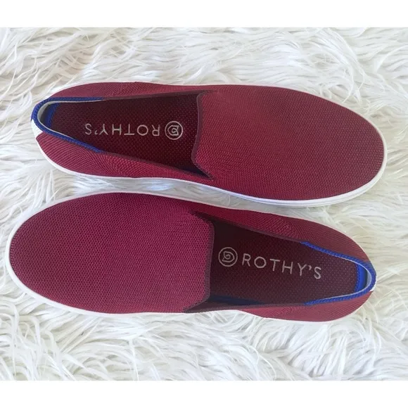 Rothy’s Maroon Burgundy Garnet Slip on Classic Sneaker Flats 8.5​