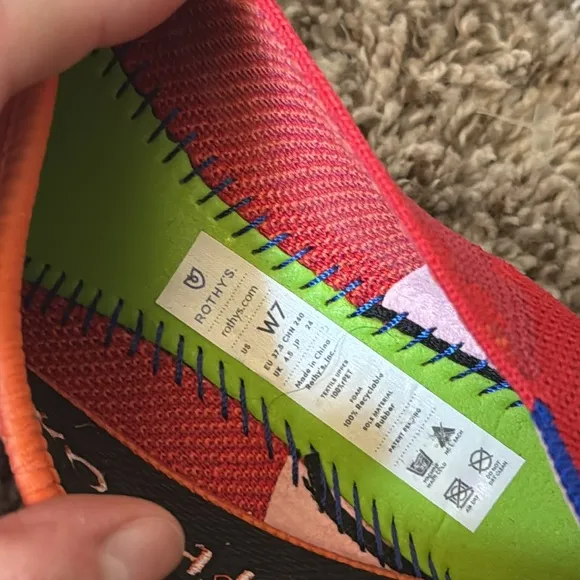 Rothy's Rare Red Botanicamo Round Flat 7