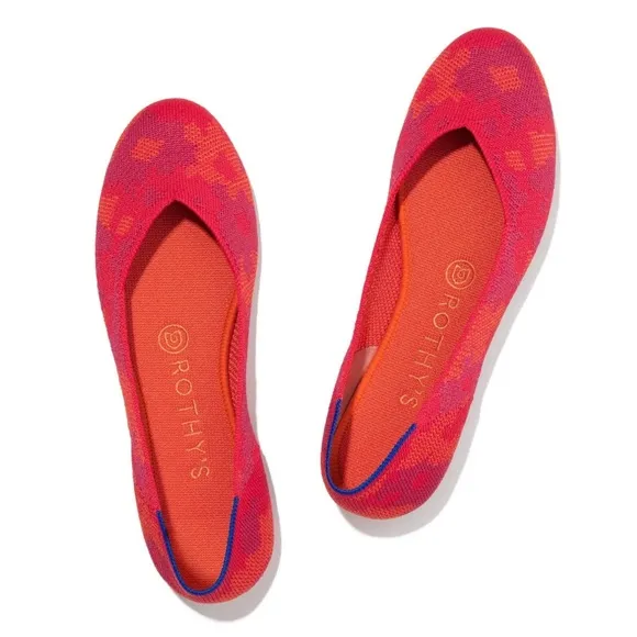 Rothy's Rare Red Botanicamo Round Flat 7