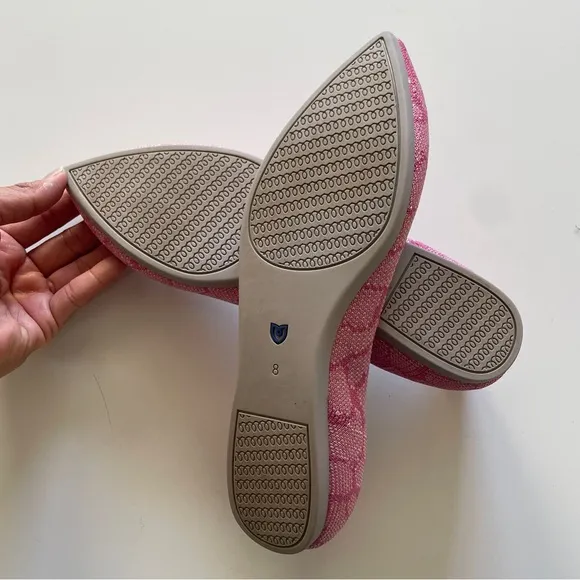 Rothy's Rose Quartz Pink Model 002 Pointy Toe Flats Size 8 Giraffe Camouflage