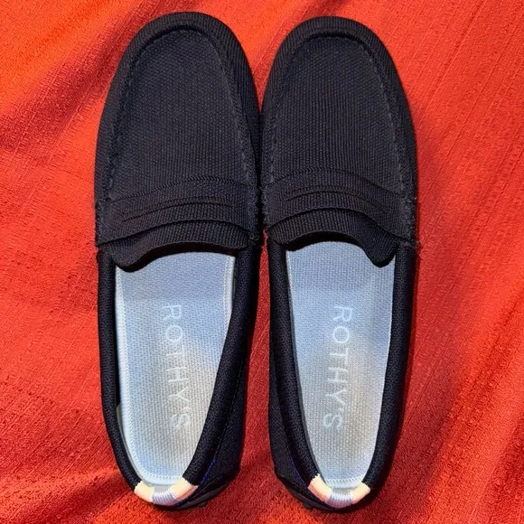 Rothy's The Driver, Navy Blue, Women’s Size 9, Driving Loafer, EUC