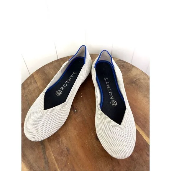 Rothy’s The Flat Birdseye Flax Grey Women's 6.5 Ballet Flats Retired Round Toe