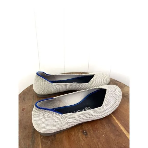 Rothy’s The Flat Birdseye Flax Grey Women's 6.5 Ballet Flats Retired Round Toe