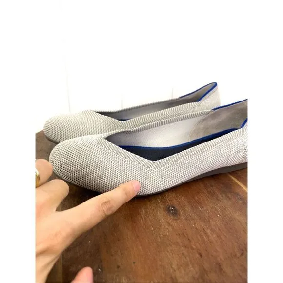 Rothy’s The Flat Birdseye Flax Grey Women's 6.5 Ballet Flats Retired Round Toe