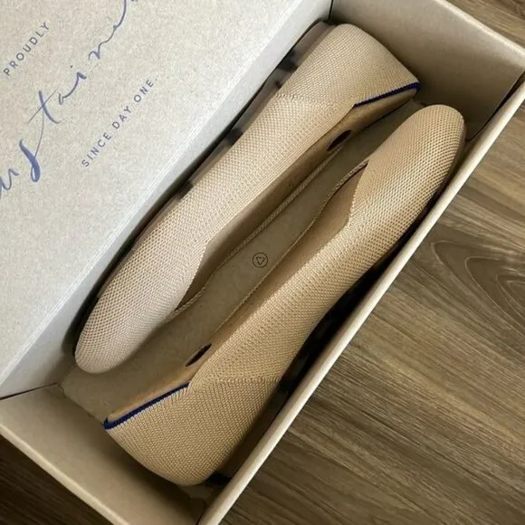 Rothy's The Flat in Ecru Ballet Flats V Vamp