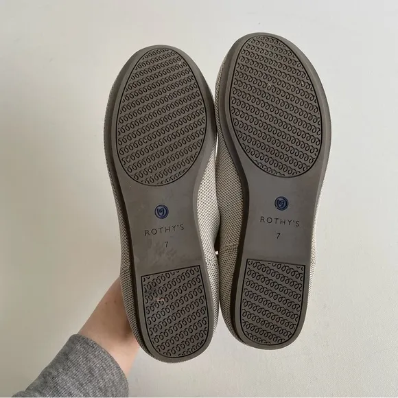 Rothy's the Flat Retired Flax Birdseye Women's Gray Ballet Flats Size 7